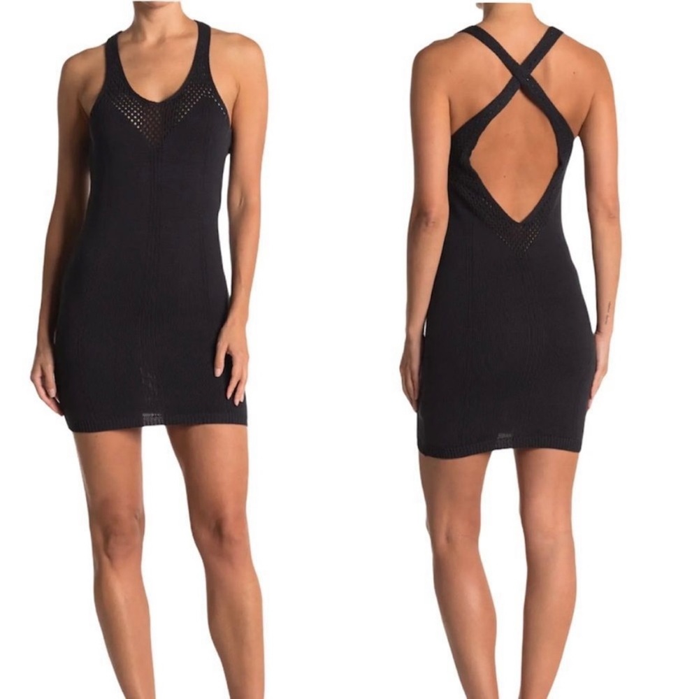 Free People Intimately Cross Strap Mini Dress Sz. XS - Black
